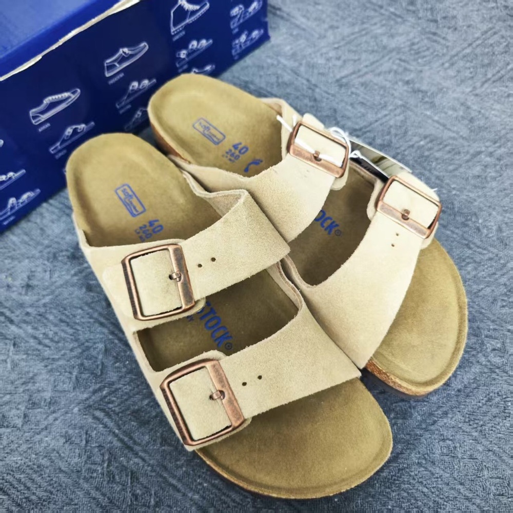 Birkenstock Tan Suede Sandals with Buckles